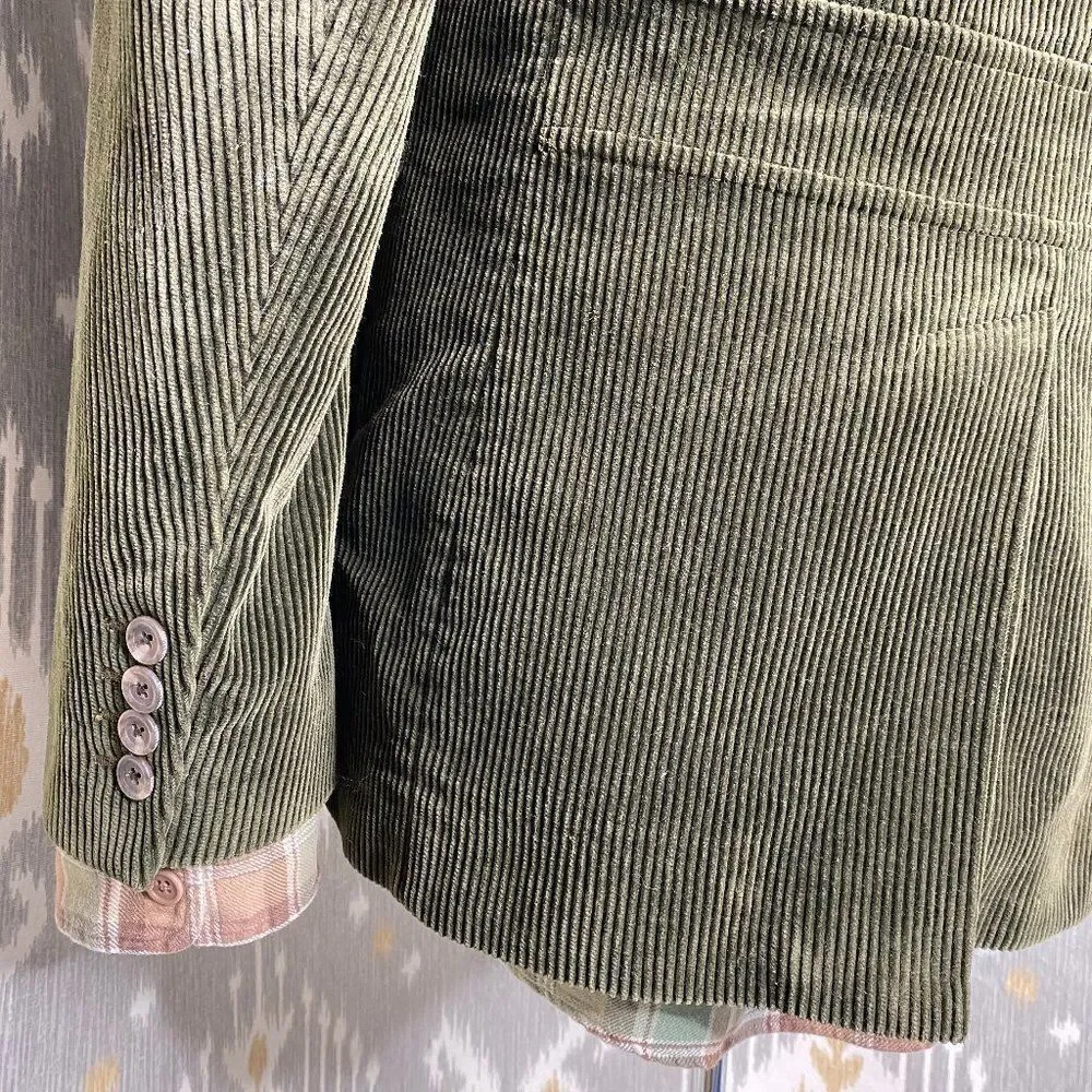 Polo Ralph Lauren Vintage Olive Green Cotton Corduroy Messenger Sport Coat